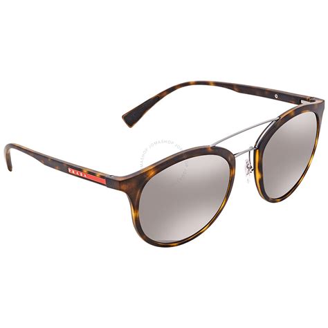 prada ps04rs|Prada Polarized Dark Brown Mirror Silver Round .